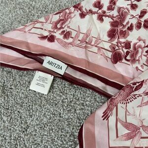 Aritzia Floral Pink and Burgundy Scarf